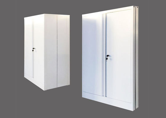 Cabinet en acier gris-clair de deux portes, Cabinets en acier laminés à froid d'atelier