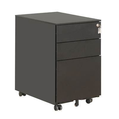 Noir meuble de rangement verrouillable de 0,5 - de 1.2mm, piédestal d'Office Mobile en métal