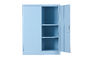 Meubles de rangement bleus de portes solides, meubles de stockage verrouillés 2 par étagères en métal