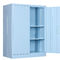 Meubles de rangement bleus de portes solides, meubles de stockage verrouillés 2 par étagères en métal