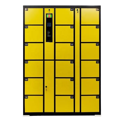 Casier sûr de Digital codé par individu noir jaune, casier de dix-huit téléphones portables pour le bureau