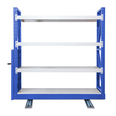 Le rayonnage en acier bleu adapté aux besoins du client Shelfing étire avec l'écurie d'utilisation d'entrepôt de roues